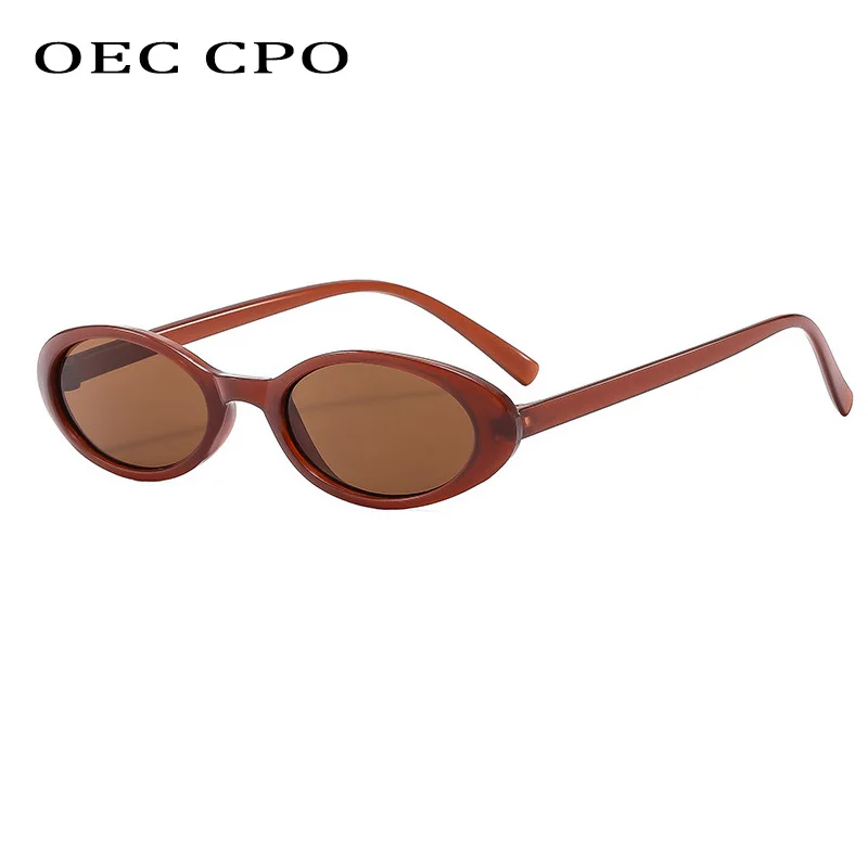 Vintage Sunglasses New Small Oval Sunglasses Women Men Trendy Vintage Hip Hop Cat Eye Sun Glasses Female Leopard Black Punk Eyewear UV400 Oculos