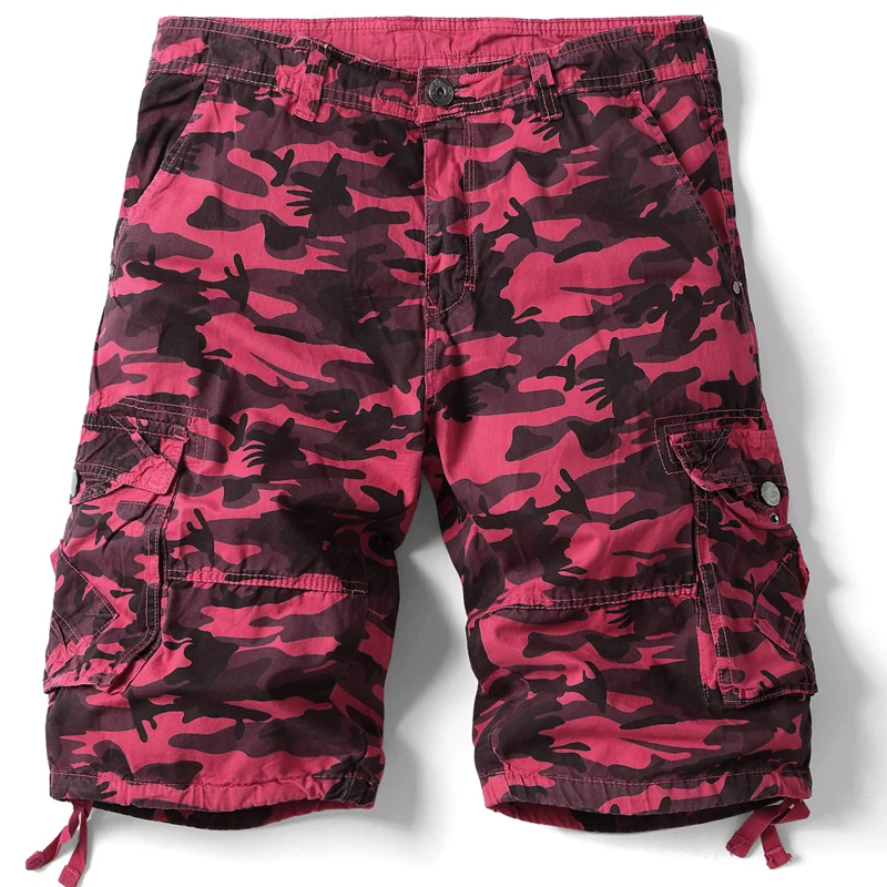 Pantalones cortos holgados informales de talla grande para hombre, pantalones cortos medianos de cinco puntos con múltiples bolsillos