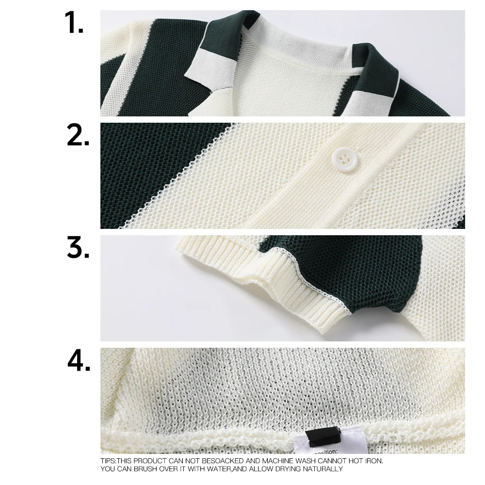 Men's Short Sleeve Summer Shirts Retro Knit Lapel Business Soft Light Casual Breathable Polo Knitwear Tops US Size 9 Sff558b7dea874e81b07d95fc4261972eL