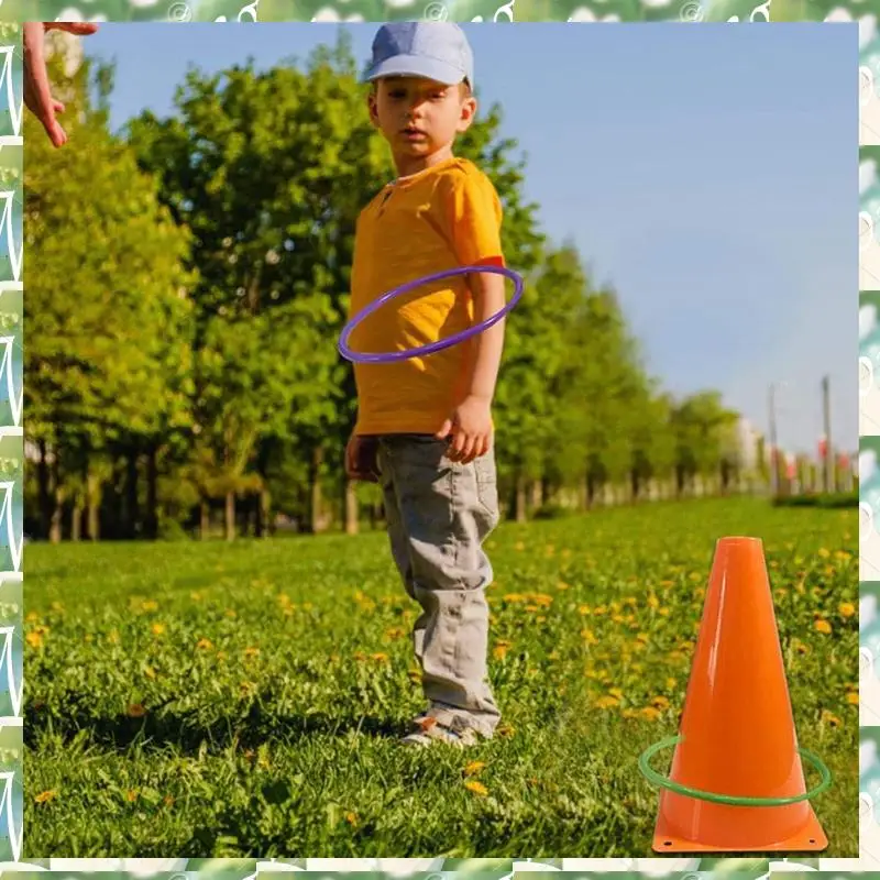 Sports 26 Pcs Plastic Cones Ring Toss Combo Set Outdoor Carnival Games For Kids Adults Birthday Party Throwing Backyard Games,26