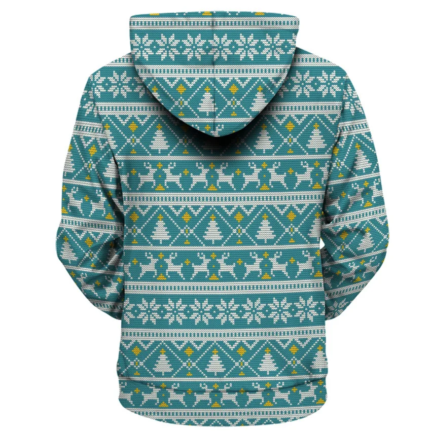 2023 Autumn/Winter Sweater Christmas Sweater Christmas Hat Saint Christmas Deer Digital Print Hoodie Sweater Men and Women
