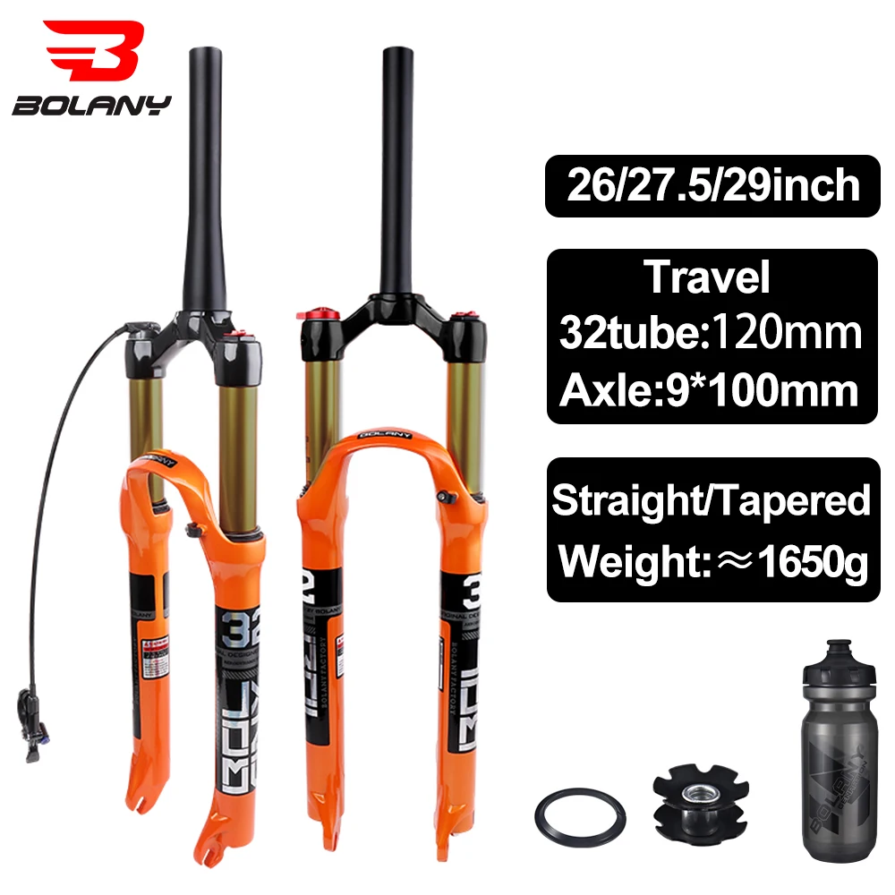 

Bolany MTB fork Bicycle Fork Magnesium Alloy Air Suspension 26 / 27.5 / 29inch RL100mm Bike Fork Lockout Cycling Accessories