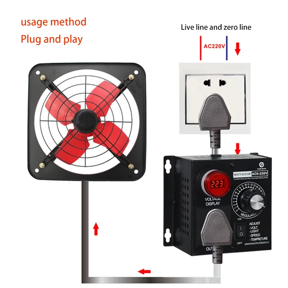 

Adjustable Dimmer SCR Voltage Regulator, Portable Speed, Temperature, Light Dimmer, Compact, Variable Voltage Controller, AC 220