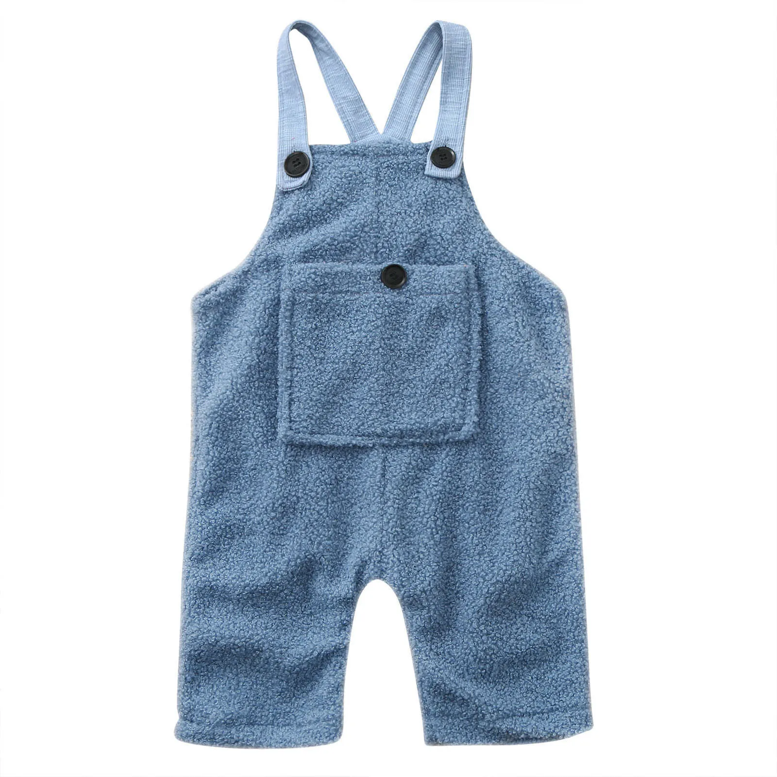 Flannel Suspender Warm Girl Winter Baby Overalls Kids Toddler Pants Boys Solid Girls Pants Leather For Girls
