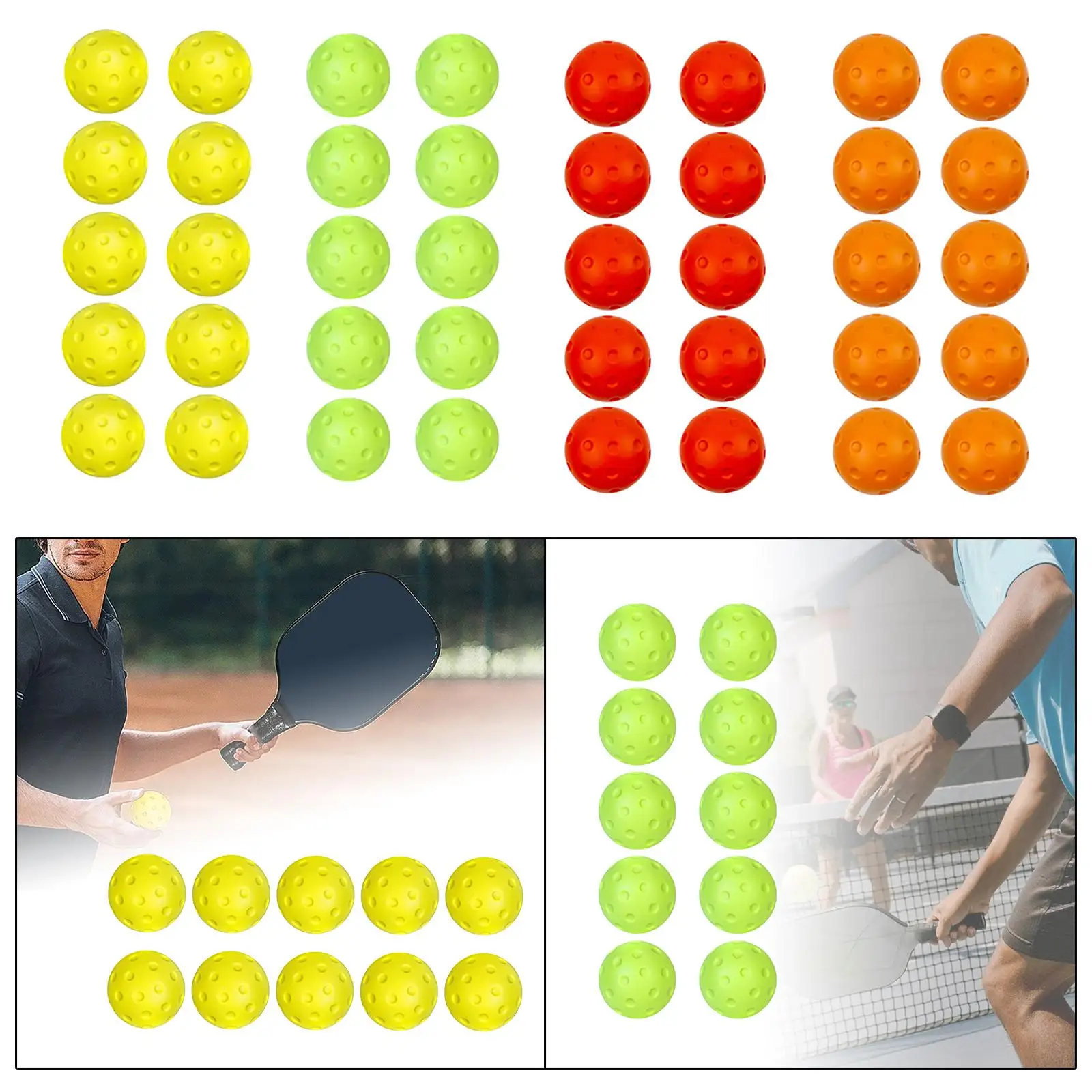 10x Pickleball Ball 74mm Indoor Practice Ball for Girls Boys Leisure Sports