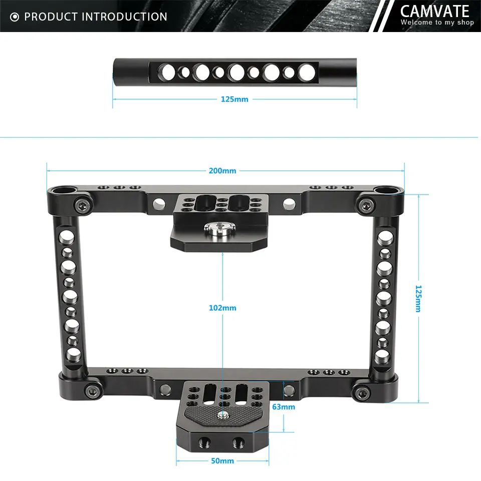 Director’s Monitor Cage Rig With Adjustable Dual Cheese Handgrip For 5" Or 5.5"