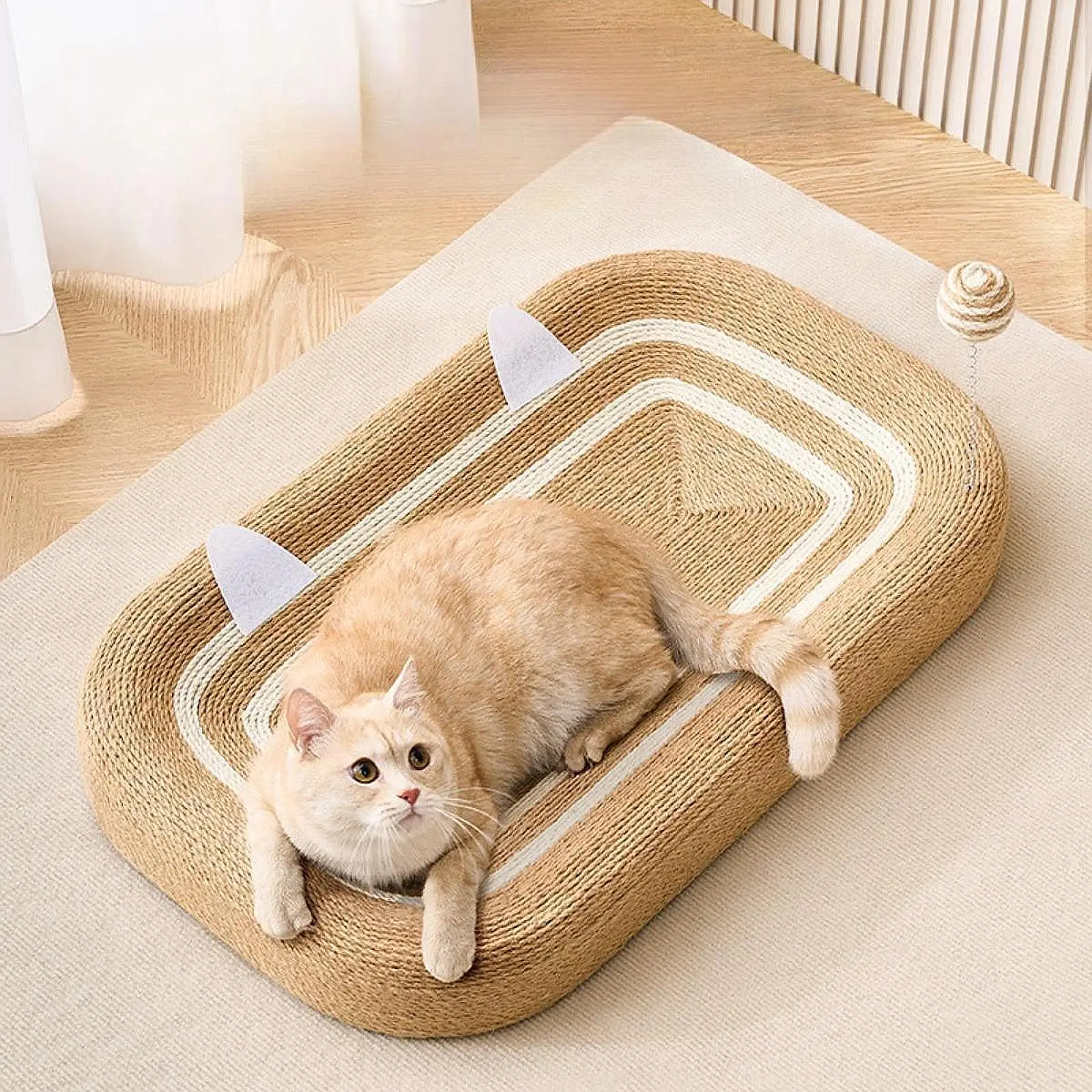 Cat Scratcher Scratching Board Oval Interactive Play Toy Furniture Protector Nest Basin for Couch Carpets Sofas Training Cat Scratcher Scratching Board Oval Interactive Play Toy Furniture Protector Nest Basin for Couch Carpets Sofas Training