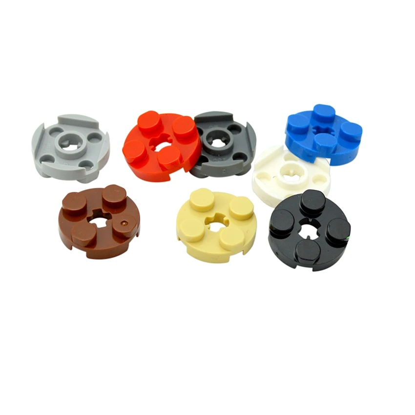 빌딩 블록 MOC 부품 DIY 2x2 라운드 플레이트, 크로스 샤프트 구멍 교육용 기술 벽돌 Leduo 100 장난감, 4032 개