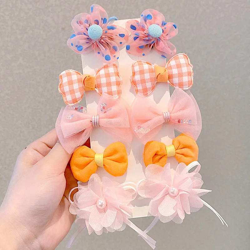 Children's Hairpin Princess Little Girl Sweet Mesh Broken Clip Cute Baby Does Not Hurt Hair Headdress Suit hair clips hair accessories
