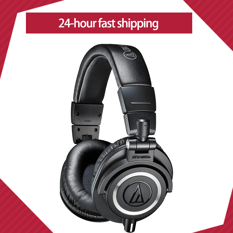 Original Audio Technica ATH M50X HIFI Earphones Professional Fully Enclosed Monitoring Headphones Foldable Music Game Headset