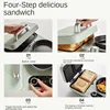 Breakfast Machine Sandwich Household Small Auto Power Off Non-stick Coating Kitchen Cooking Multifunctional Hot Press Toaster 6