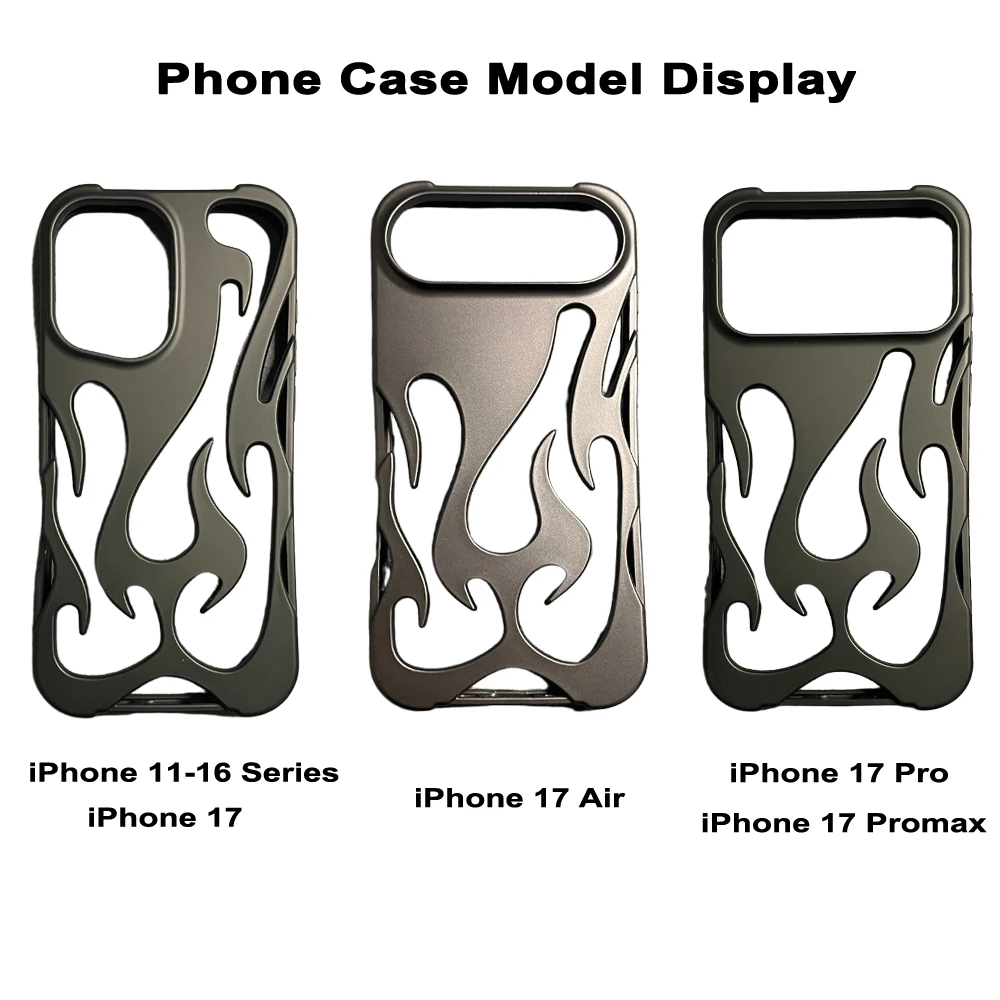 3D Flame Pattern Shockproof Slim Phone Case - Hollow Design & Soft Protective Cover