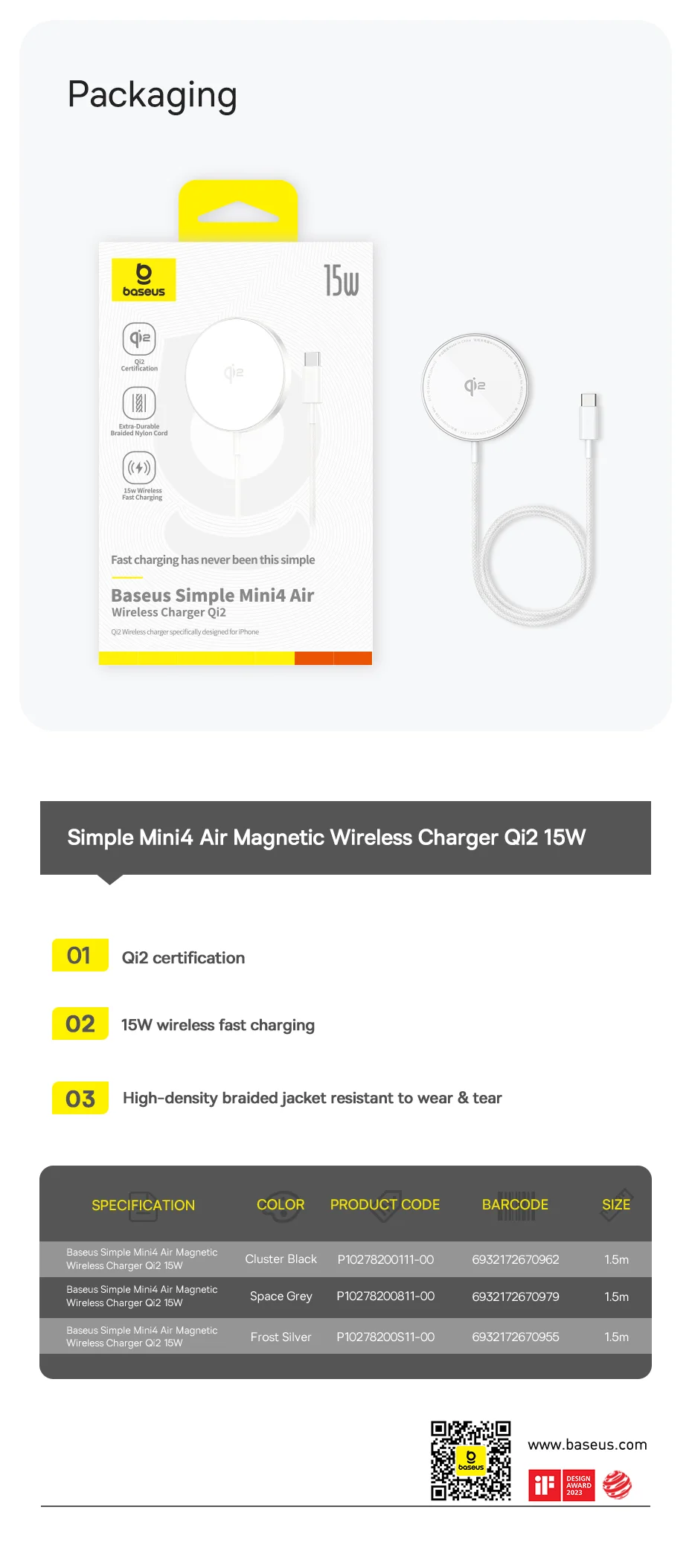 Qi2 15W Magnetic Wireless Charger For iPhone 16 15 14 13 Pro Max Mini Fast Charg