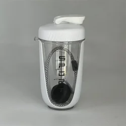 Sports Shake Cup Blender Bottle, Leak - Proof with Mixing Ball, 600ML Capacity (White)