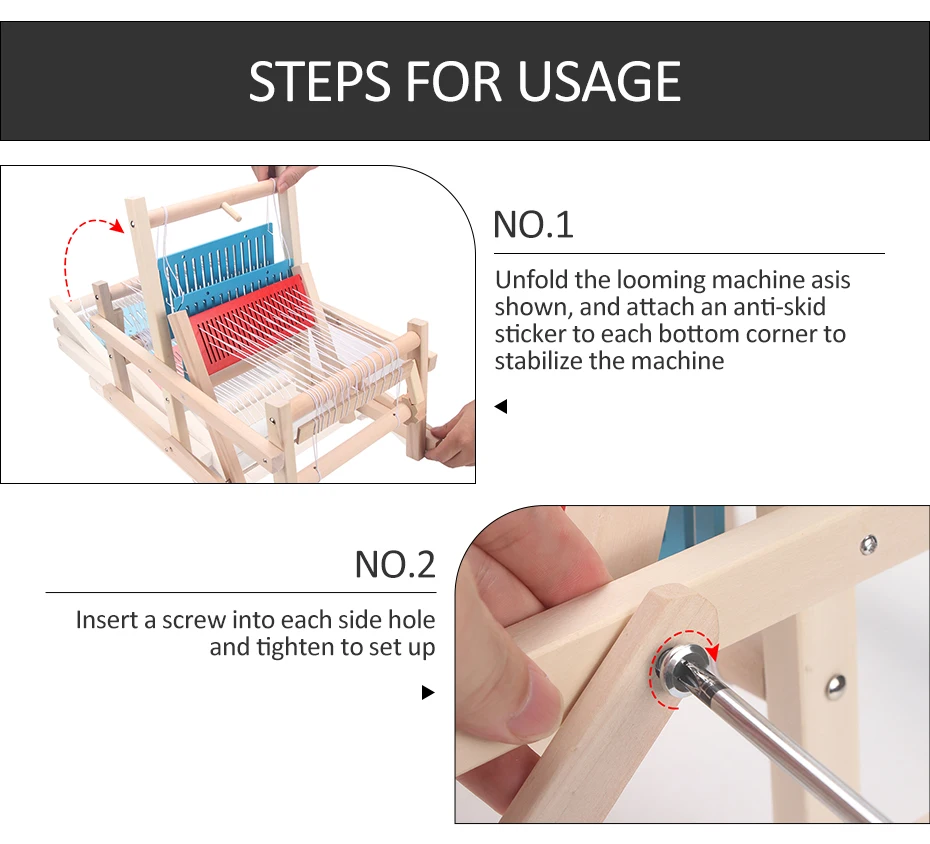 Wooden Multi-Craft Weaving Loom Mini Spinning Knitting Machine DIY Hand Loom Weaving Machine Handmade Crafting Fun for Adults