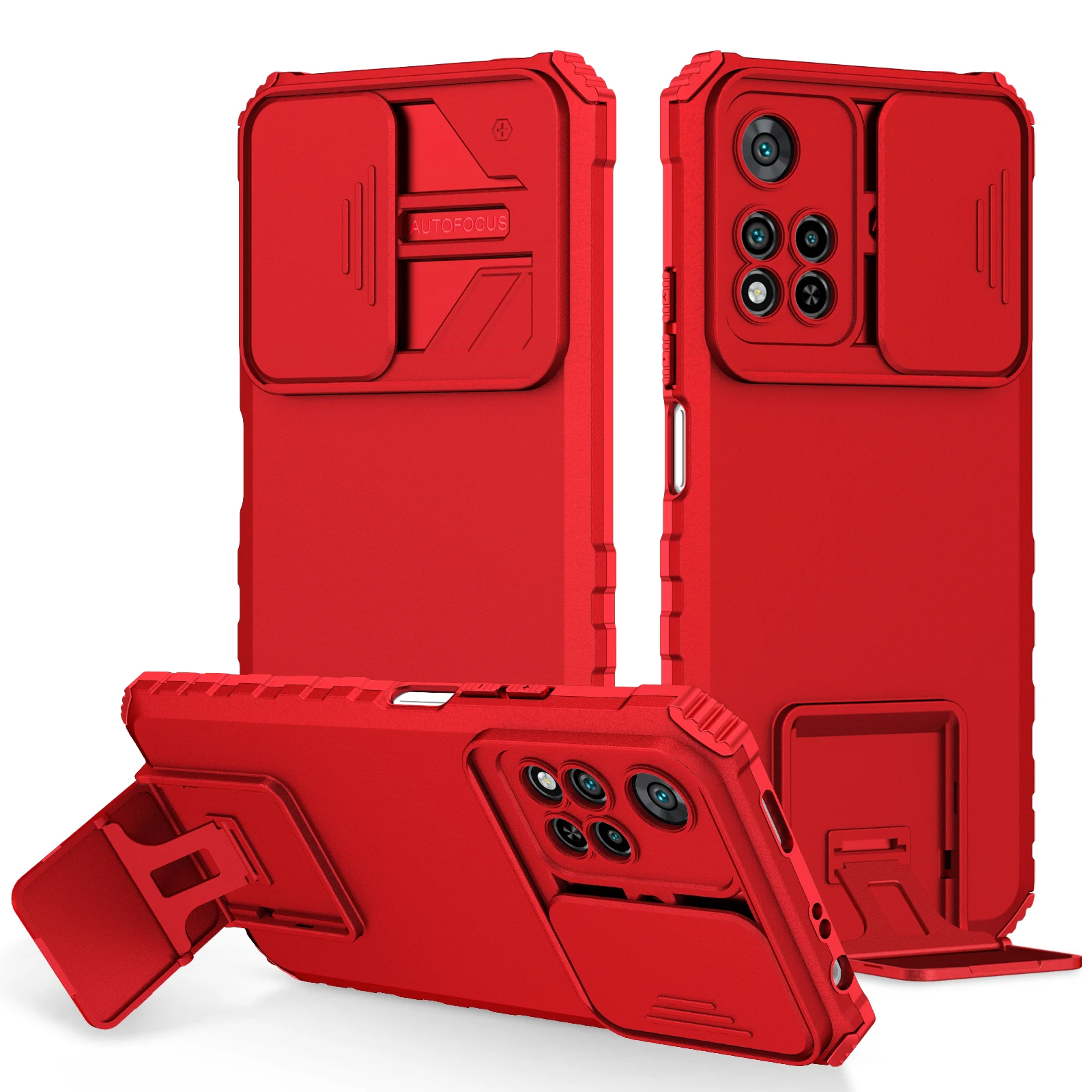 Enhanced Shockproof Case with Slide Camera Lens Protection & Stand Function