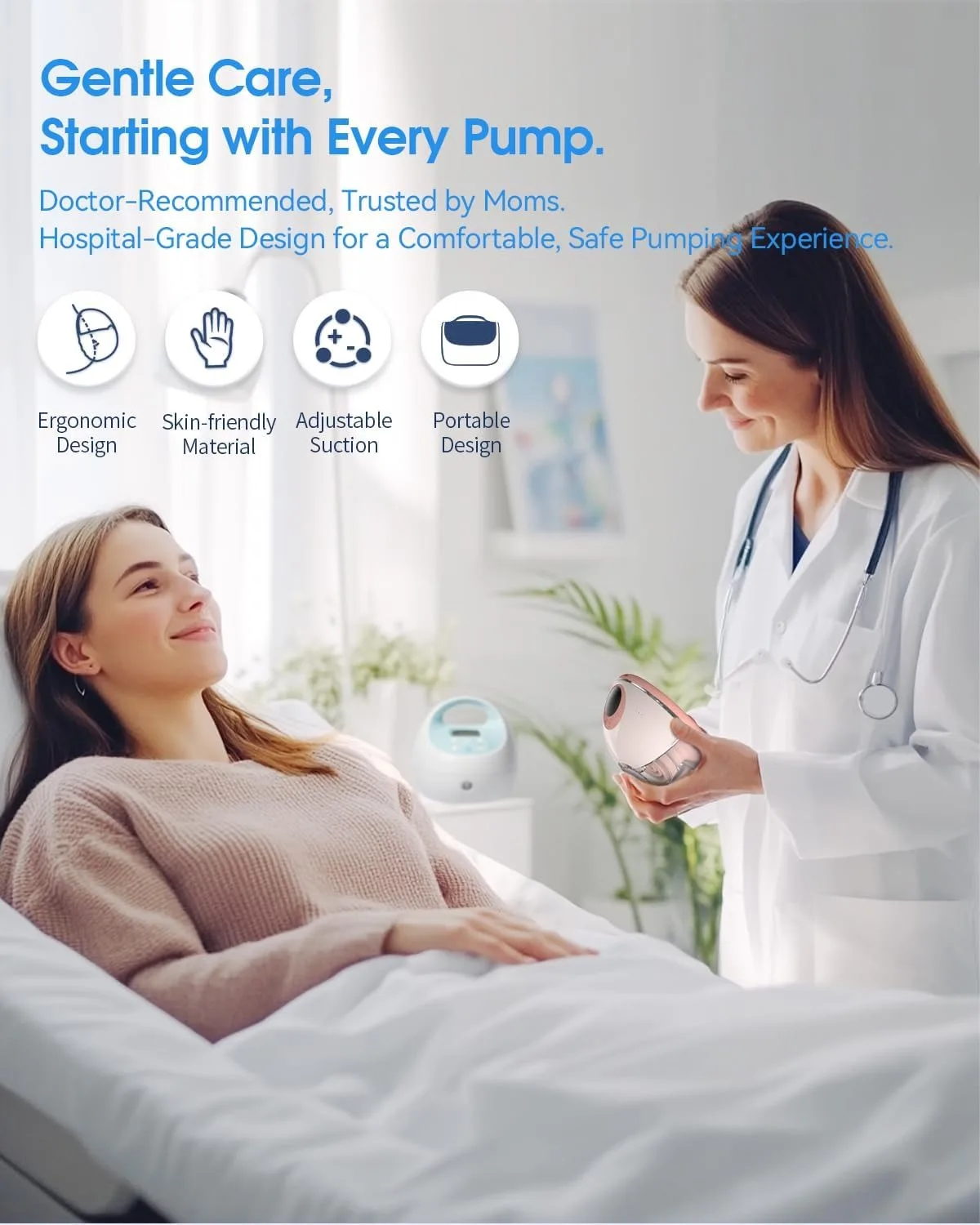 Wearable Breast Pump Electric Handsfree BPA Free With Heating & UV Sterilize Lid Optional Wireless Upgrade Breastmilk Extractors