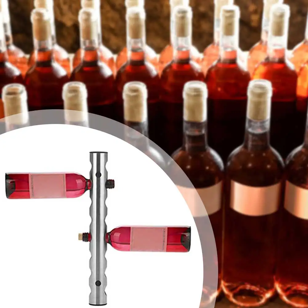 Description Picture 4 of item8/12 Bottle Wall Mounted Steel Wine Rack Kitchen Home Bar Holder Wines Shelves For Dining Room