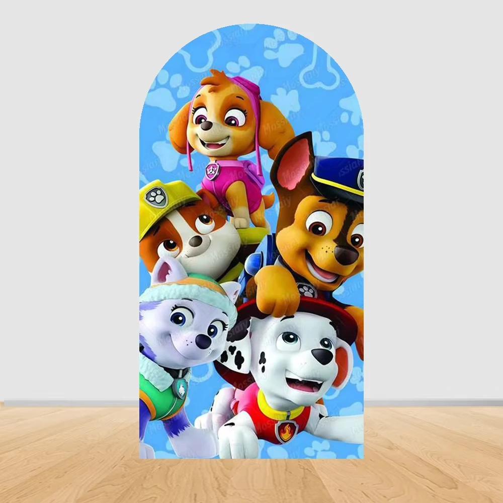 Paw Patrol 아치형 배경 커버 생일 파티 어린이 소년 베이비 샤워 장식 벽 라이더 체이스 스카이 타워 맞춤 배경