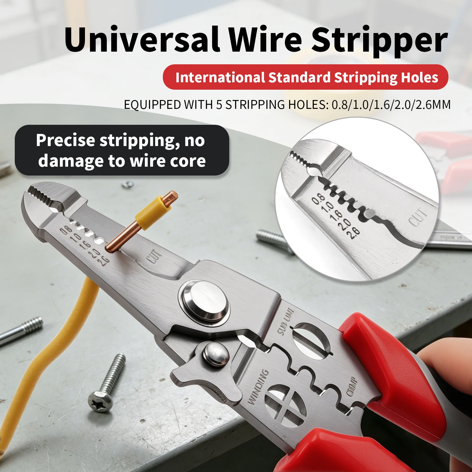 12-in-1 Multifunctional Electrician Wire Stripper with Live/Neutral Detection