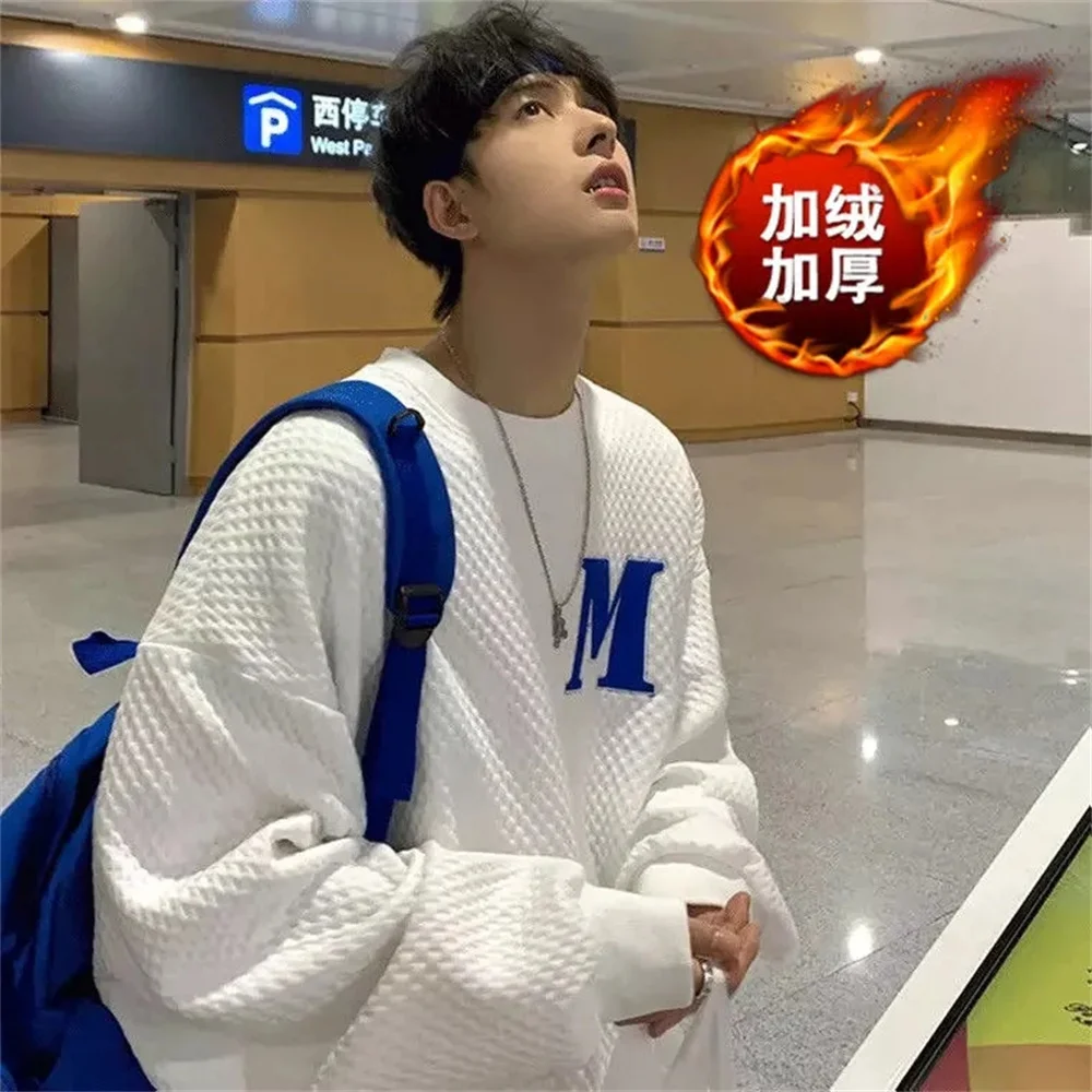 

Мужская Флисовая Толстовка с круглым вырезом и вышивкой