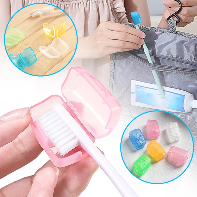 Travel Toothbrush Head Protective Caps Portable Toothpaste Holders Head Dustproof Cover Germproof Toothbrush Protector 5Pcs/Set