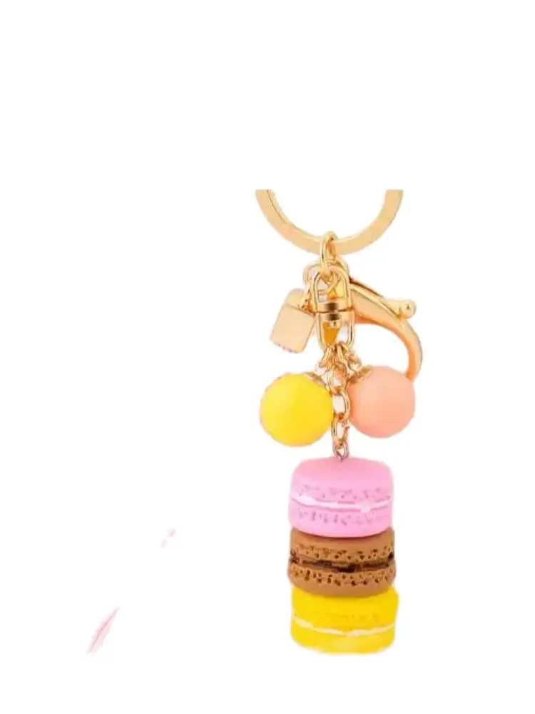 

10 шт./лот женский круглый брелок для ключей macaron Леди модный брелок для ключей в виде макарона карамельных цветов 4 цвета