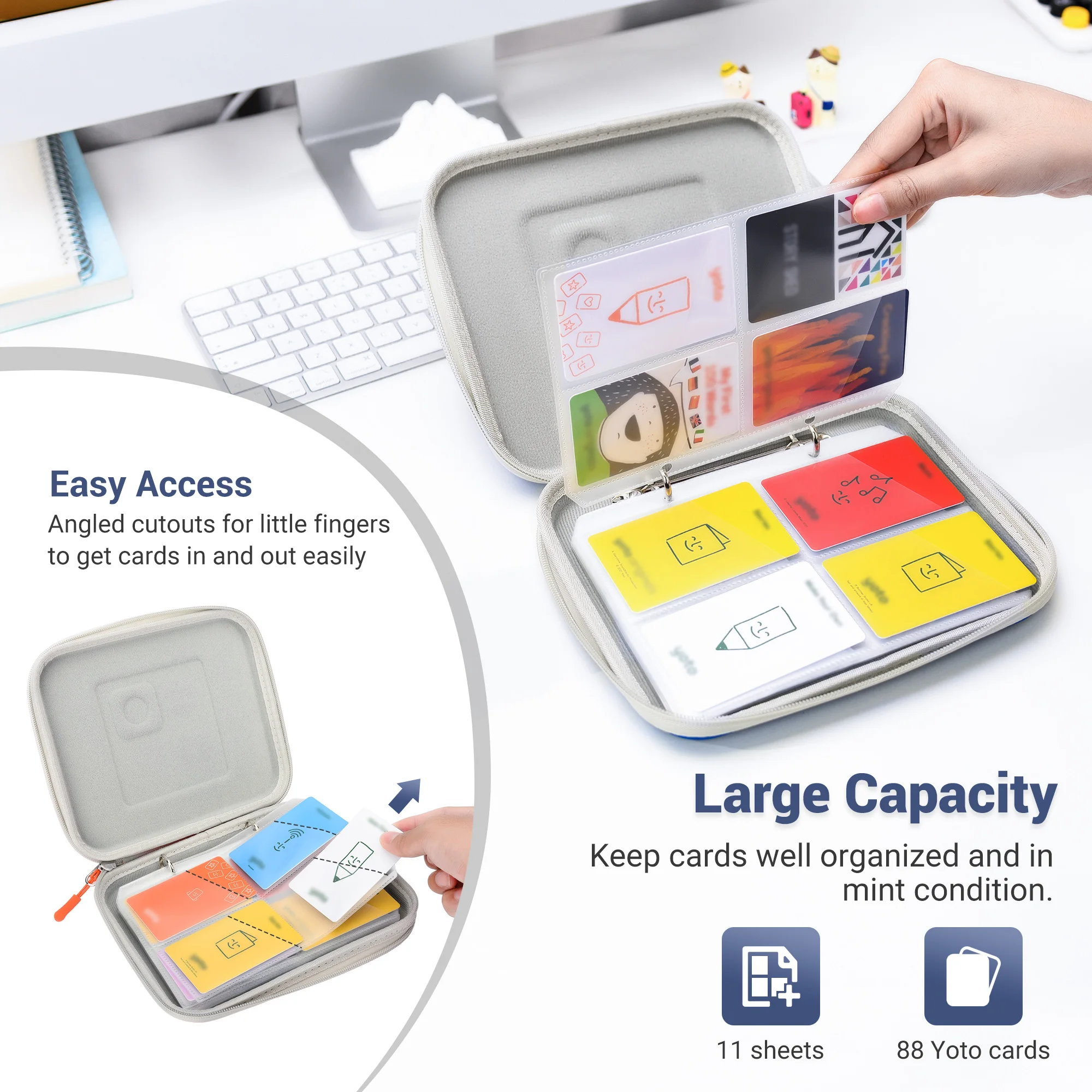 yoto card binder Amazon.com: CROTIRAD Card Binder for Yoto Player Cards with 80 Pockets, Yoto  Card Holder with 10 Removable Sleeves, Carrying Case for Yoto Cards with  Hand Strap, Blue : Toys & Games main image 1