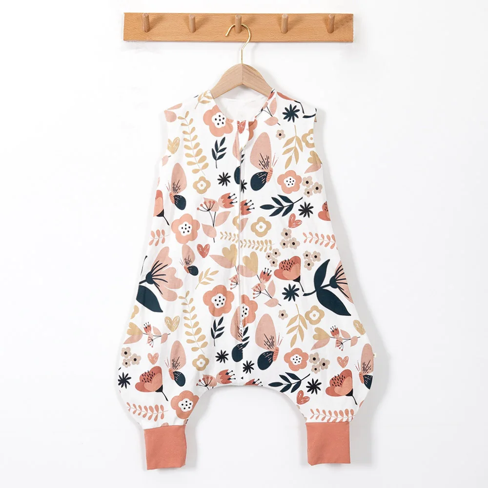 Sleeping Bag For Children 2-6T Baby Sleepwear Summer 28-32℃ Cool Cotton Vest Sleepsack Kids Boys Girls Jumpsuits