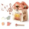 Baby Wooden Montessori Toys Mushroom Building Blocks Puzzle Toys Baby Wooden Musical Instrument Early Education Toys Child Gift