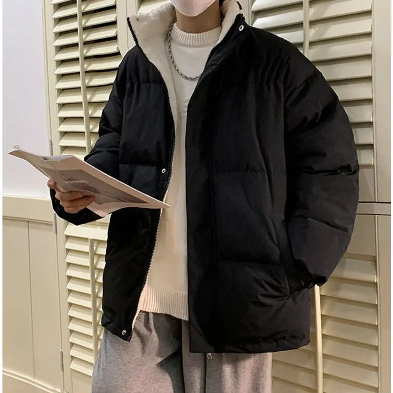 

Men Winter Fleece Coat Warm Parkas Loose Solid Chic Thicked Zipper Plush Parka Couple Jacket Casual Parka Fashion Streetwear 5xl