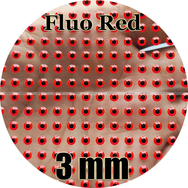 300pcs 3/4/5/6mm Fish Eye Snake Pupil Red 3D Soft Molded Eyes Self