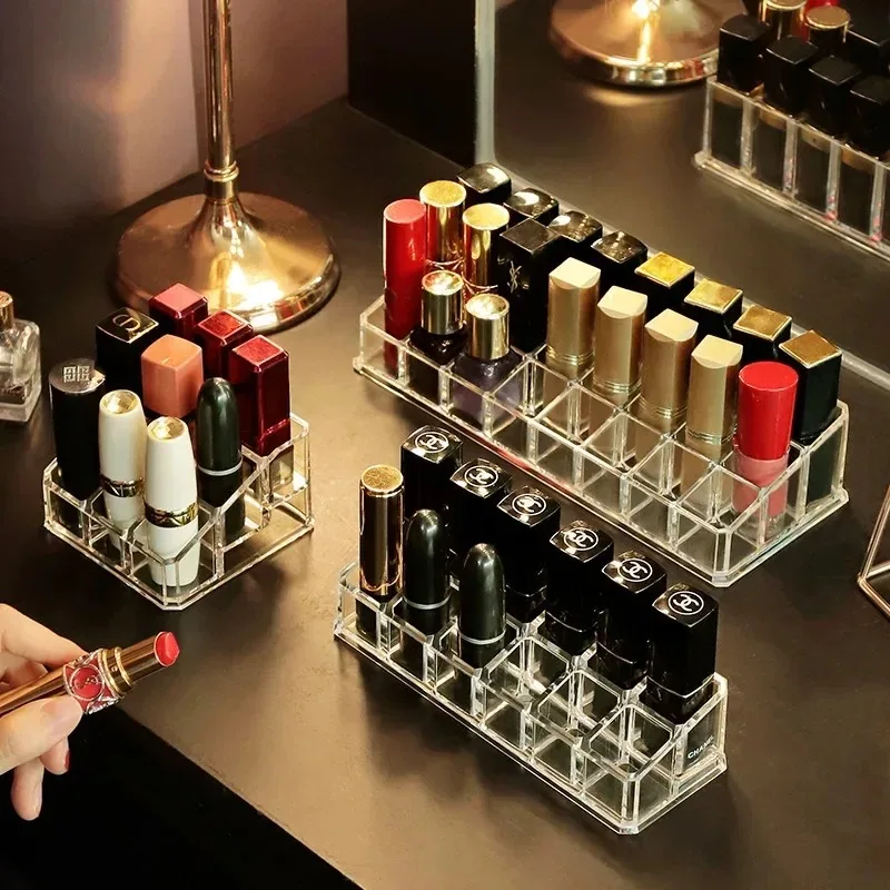 9/24/36/40 Grids Makeup Organizer Box Transparent Make Up Jewelry Holder Home Bathroom Desk Lipstick Storage Boxes Accessories 3
