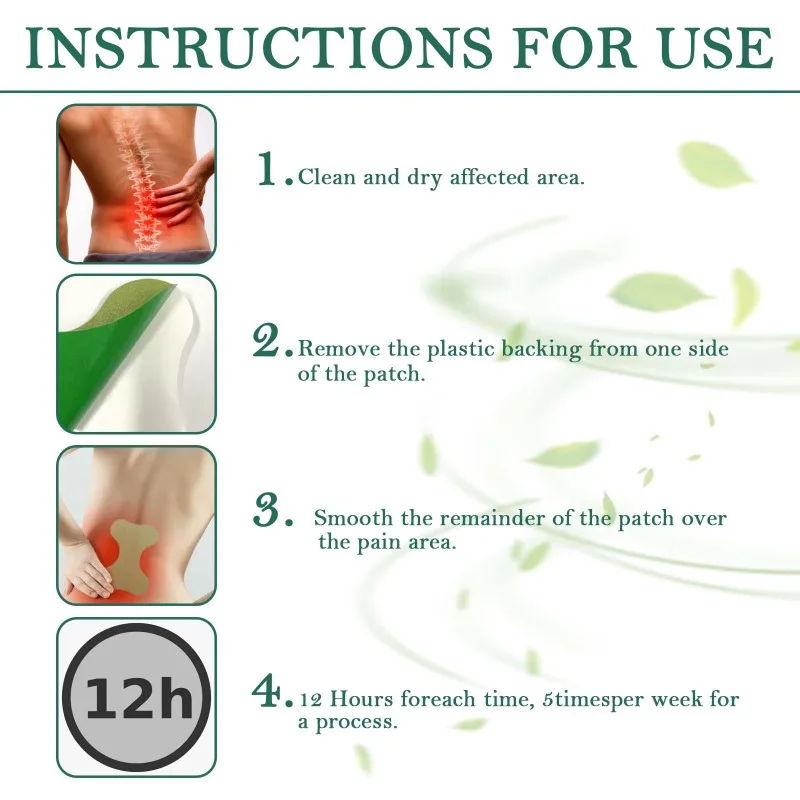 Lumbar Vertebra Plaster Treat Piriformis Syndrome Muscle Back Lumbar Disc Herniation Relieving Sciatica Natural Mugwort Patches