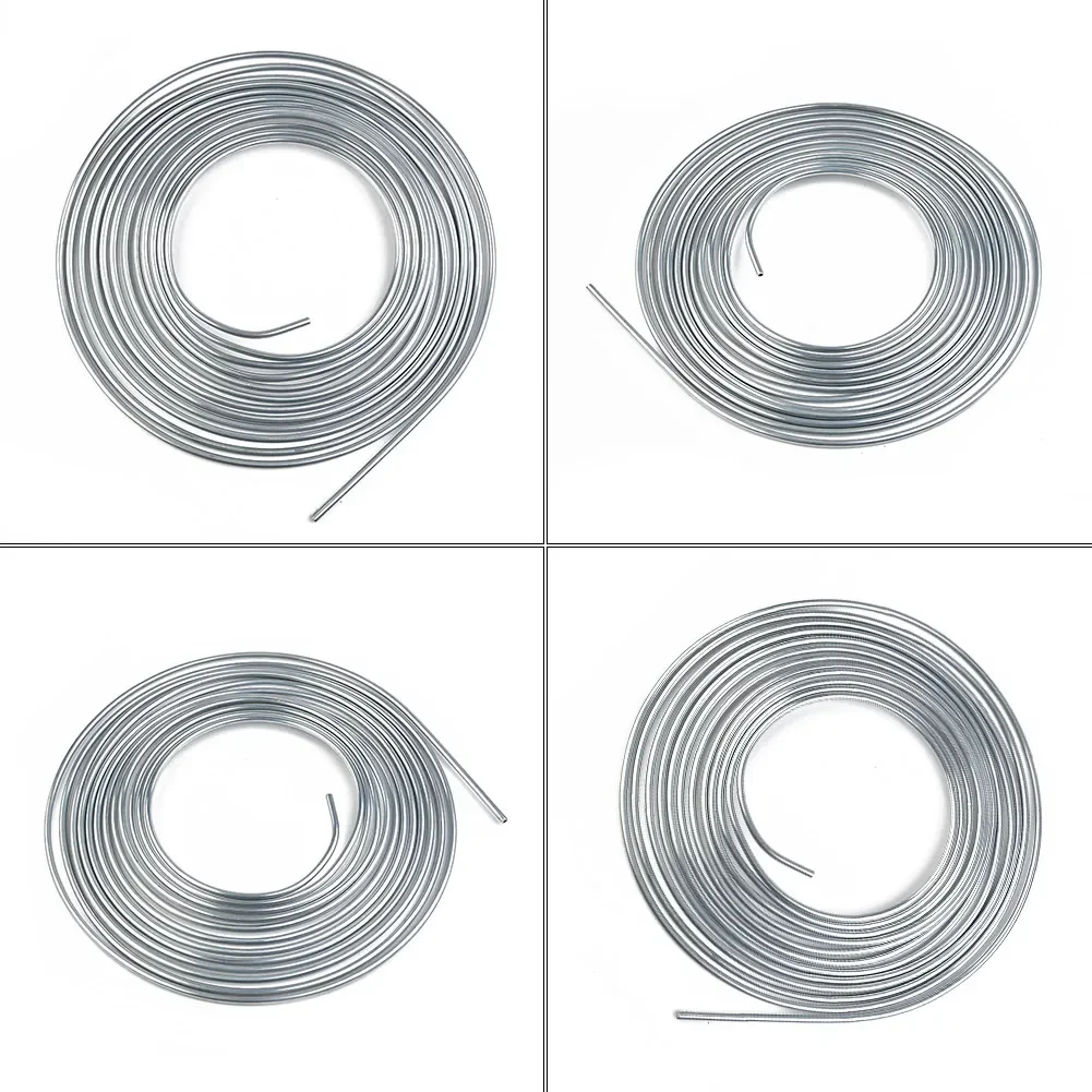 1 Set Car 25 Ft 3/16 Brake Line Kit Steel Tube Roll Silver Flexible With 16pcs Fittings Wear Parts Accessories