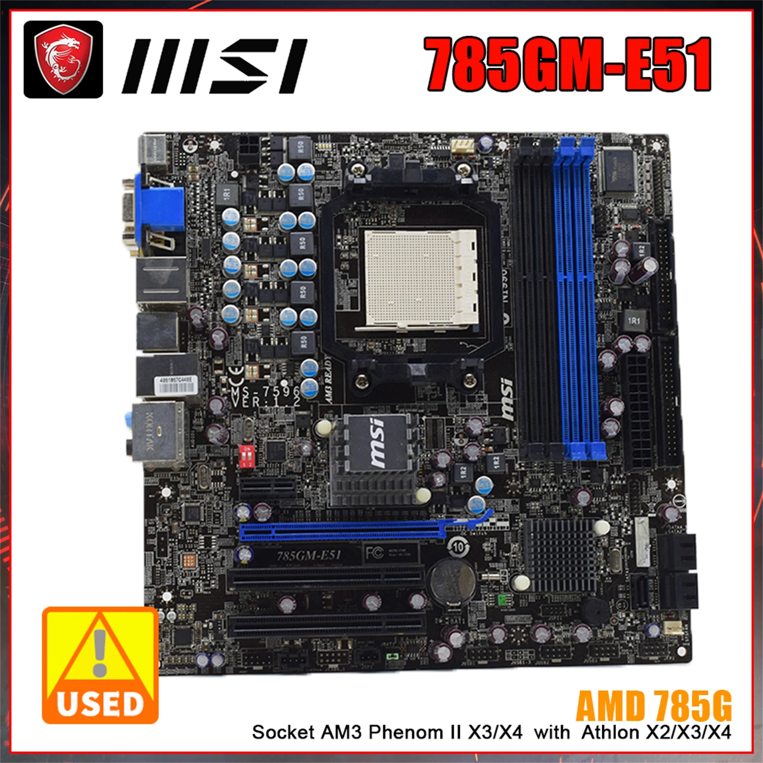 MSI 785GME51 Motherboard Socket AM3 CPU Socket Supports AMD Socket AM3