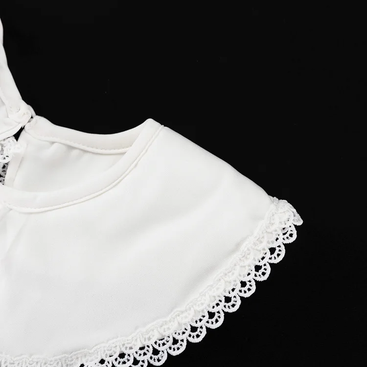 Elegant Slim Mini Dress Women Lace Short Sleeve Doll Collar Button Splice Autumn Fashion Classic Office Dresses Female