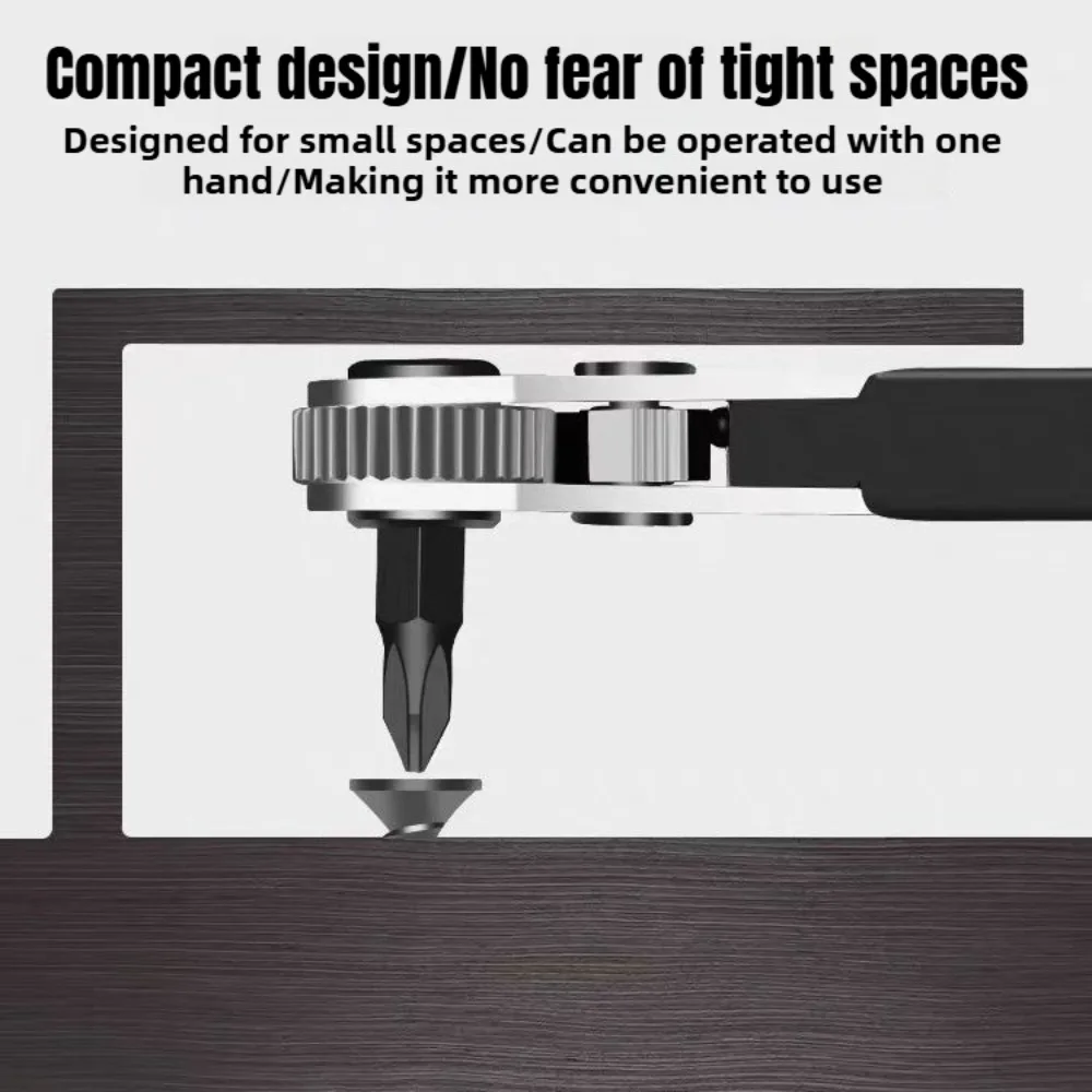 Right Angle Screwdriver Set Mini Ratcheting 90 Degree Offset Screwdriver Pocket Low Profile Ratchet Wrench Bit Socket Set
