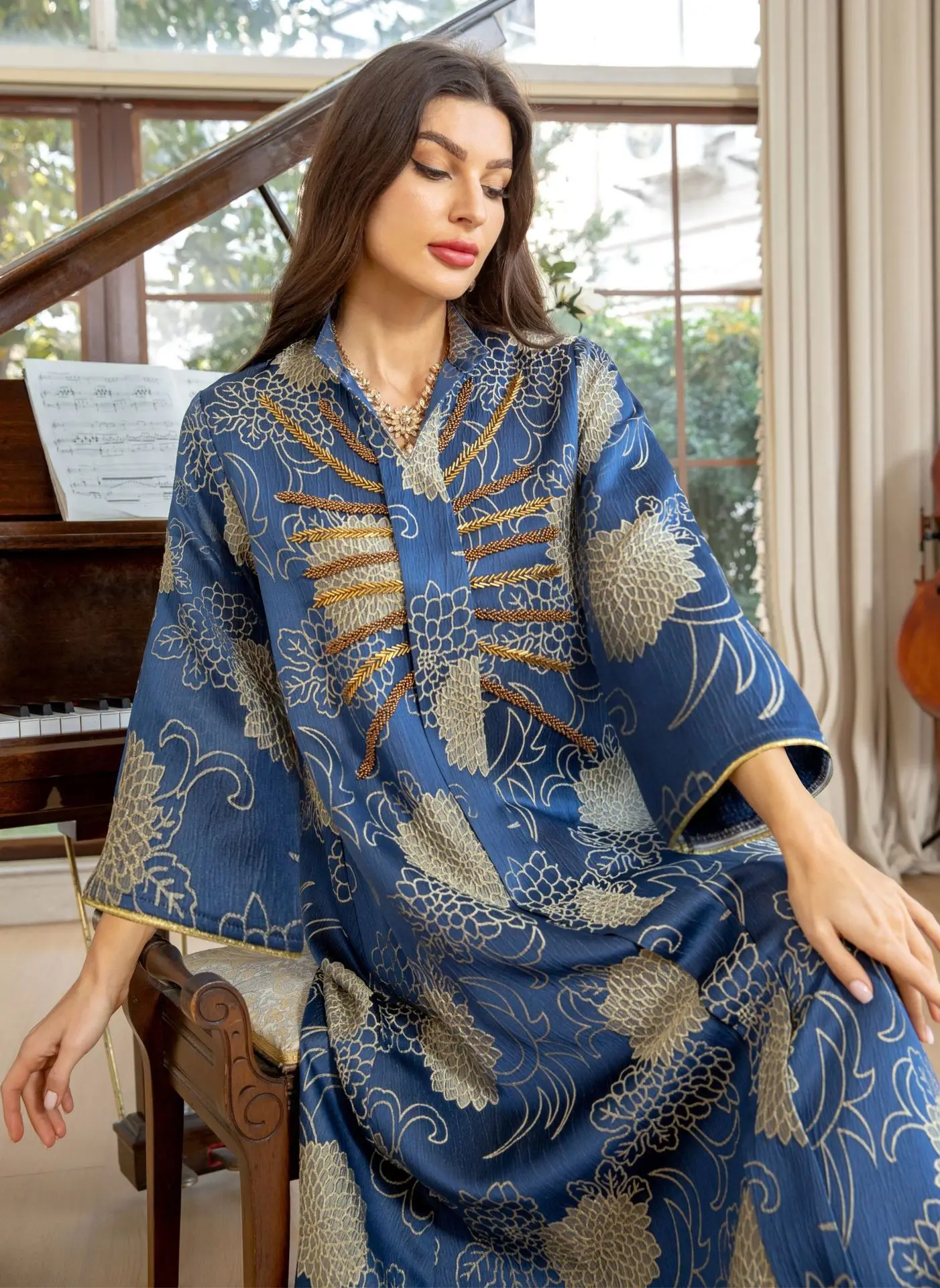 جلابية رمضان رداء عربي تقليدي، فستان عباية نسائي إسلامي فاخر للحفلات، زي حجاب، ملابس دبي السعودية التركية الإسلامية