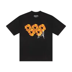 American Street vintage Daisy print short sleeve T-shirt Woman y2k Goth Harajuku fashion couple street oversized baggy top