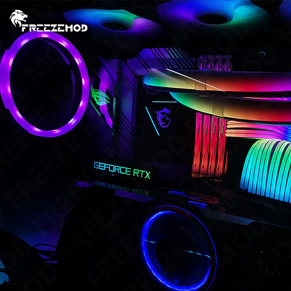 Zemod Gpu Painel Lateral Rtx3090 Gtx Rog pc Decoração Placa de Placa de Vídeo de fé Refrigerador de Água da Lâmpada Aura Sync Refrigeração Líquida Argb - Imagem 6