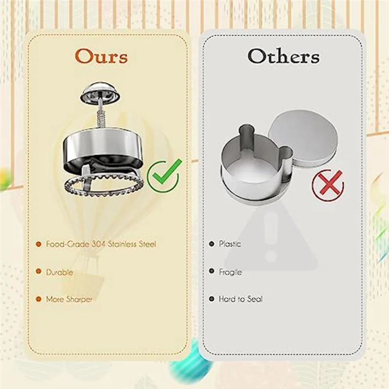 2Pcs 304 Stainless Steel Sandwich Cutter, Peanut/Butter Sandwich Cutter and Sealer for DIY Kids Lunch Sandwiches 4
