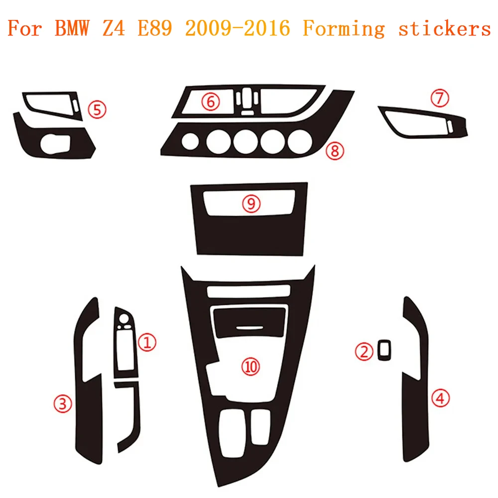 BMW Z4 E89 2009-2016 자동차 스타일링 3D/5D 카본 파이버 자동차 인테리어 센터 콘솔 컬러 몰딩 스티커 데칼 부품