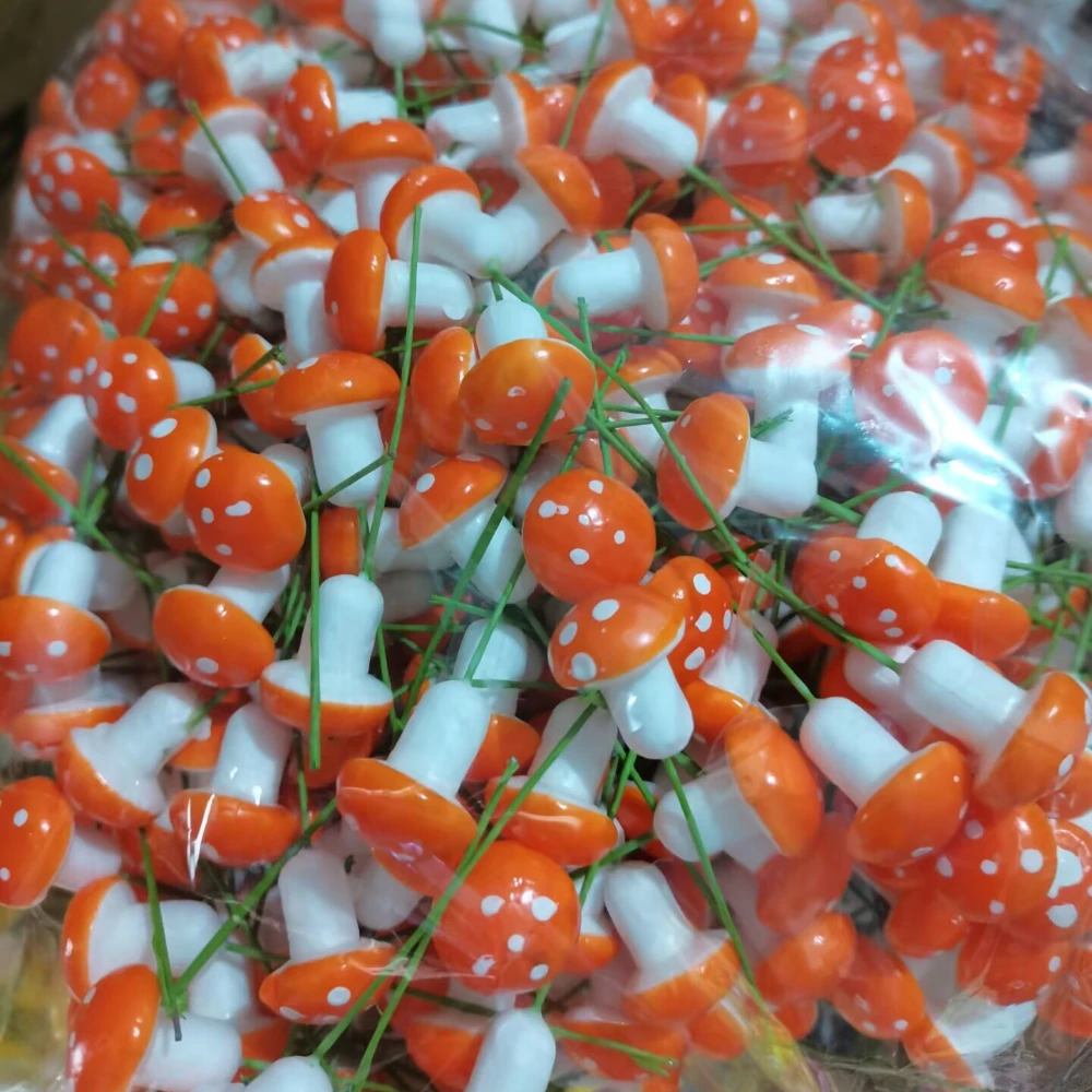 1000Pcs Foam Mushrooms Miniatures for Fairy Garden DIY Bottle Landscape Decorative Mushroom Figure