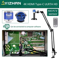 YIZHAN 4K Digital Microscope For Electronic Soldering Coin Microscope 48MP 60FPS Camera HDMI USB 150x Lens Bracket Windows Mac 1