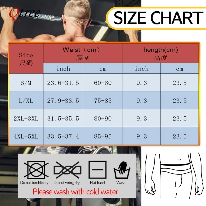 Qtree Waist Trimmer for Men Zipper Weight Loss Strap Stomach Waist Trainer Corset Sweat Workout Body Shaper Slimming Sauna Belt body shaper waist trainer