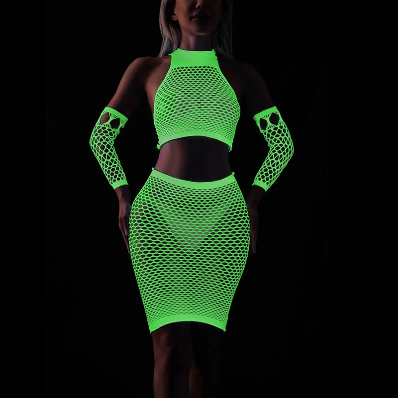 Sexy Lingerie Luminous Mesh Bodysuit