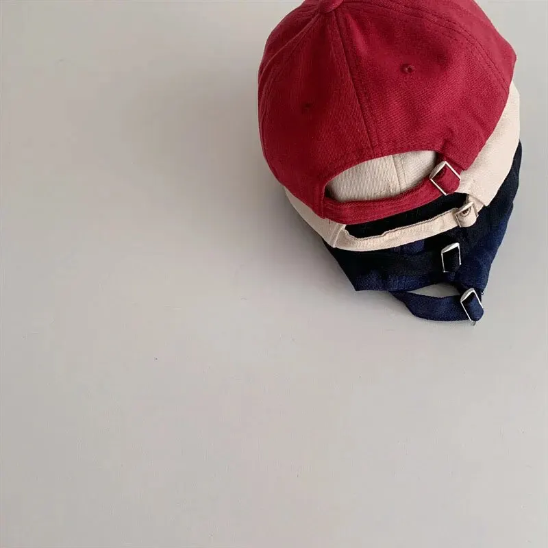 Baseball Cap Letter Kids Baseball Cap Solid Color Toddler Sun Hat Korean Embroidery Adjustable Boy Girl Peaked Cap