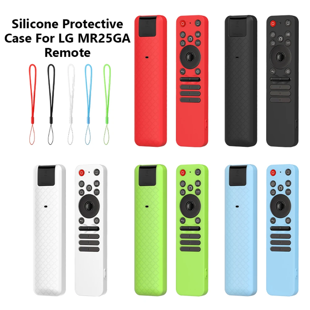 Silicone Anti-Slip Shockproof TV Remote Control Cover with Lanyard