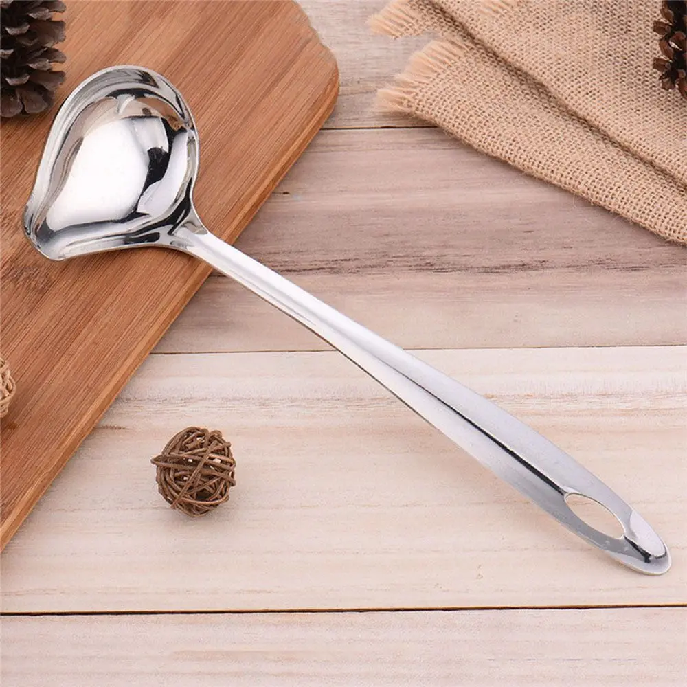 스테인레스 스틸 스튜 디퍼 수프, 긴 손잡이 주방 국자 오리 입 모양 스푼 식기